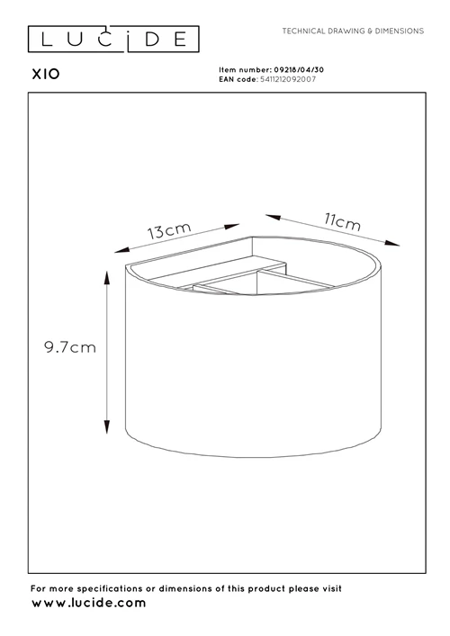 Lucide XIO - Wall light - LED Dim. - G9 - 1x3,5W 2700K - Adjustable beam angle - Black - technical
